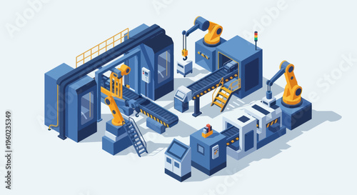 Modern Automated Industrial Manufacturing Factory Production Line.
