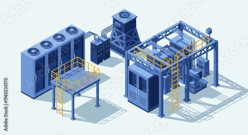 Modern Industrial Manufacturing Plant Equipment and Machinery.