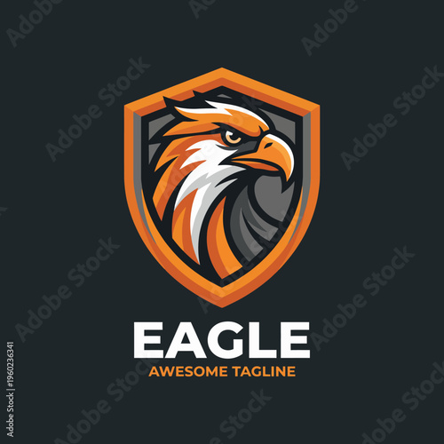 This striking image features a fierce eagle emblem, embodying power, strength, and freedom, making it ideal for logos, brands, and sports teams looking to assert dominance.