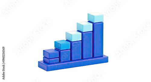 3D Bar Chart Showing Growth