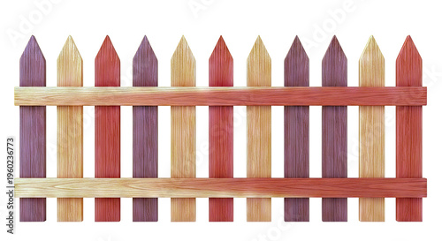 Wooden Picket Fence with Autumnal Colors
