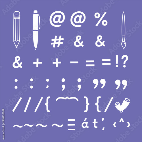 Collection of punctuation marks and symbols 5.