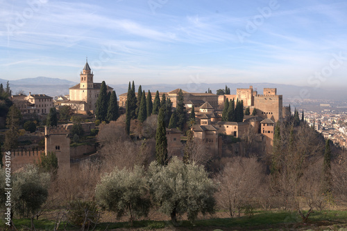 Alhambra Palace Panoramic View from Generalife Gardens
