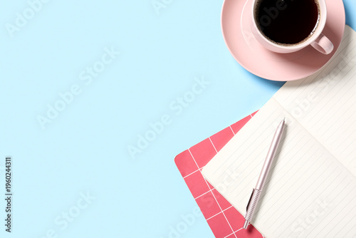 Notebooks with rose gold pe...