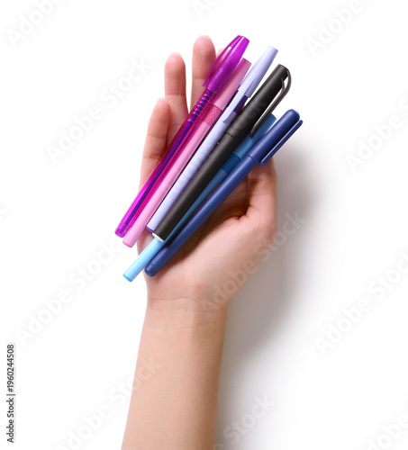 Female hand with different ...