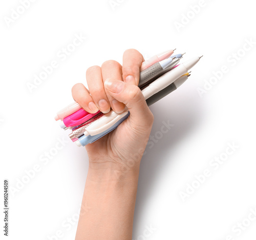 Female hand with different ...