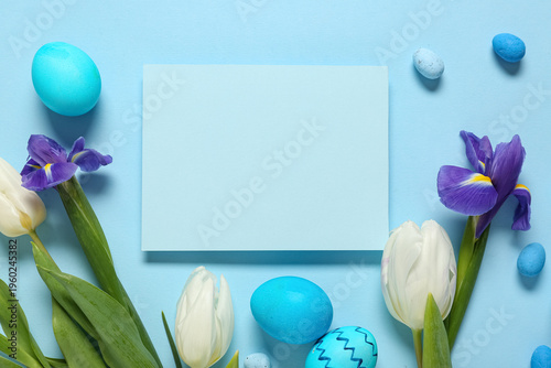 Blank card with Easter eggs...