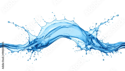 water splash isolated on white