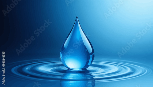 water drop on blue