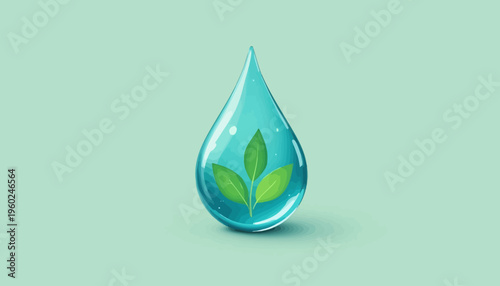 water drop on green leaf