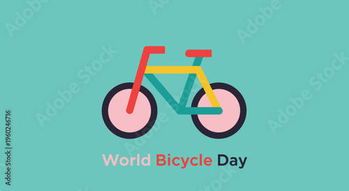 Colorful bicycle for World Bicycle Day.
