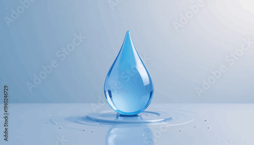 water drop on blue