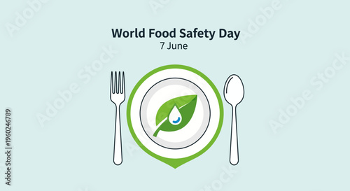 Food Safety Awareness Plate Icon.