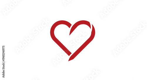 Red Heart Symbol Love Icon Shape.
