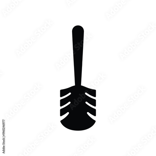 Simple black silhouette of a honey dipper kitchen utensil isolated
