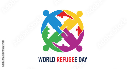 World Refugee Day Awareness Symbol.