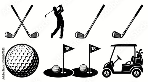 Rustic American Frontier Rodeo Emblems and Cowboy Gear Illustrations for Design Projects