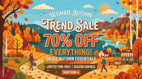 Autumn Trend Sale with 70% Off Everything Announcement