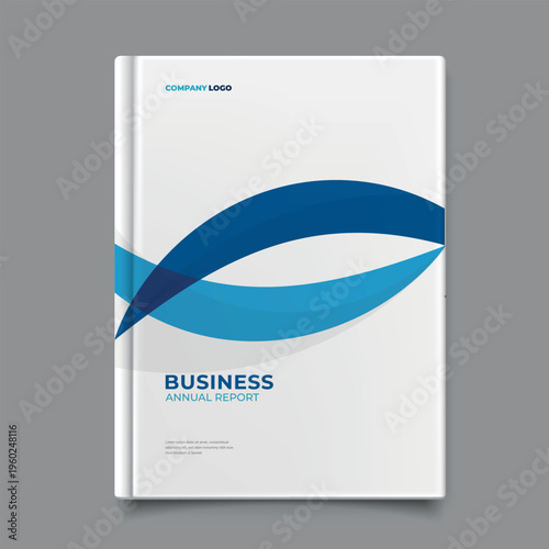 Modern Blue Abstract Business Annual Report Book Cover Design