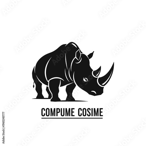 Black Rhino Silhouette Side View 1.