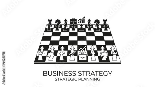Business strategy chess board game.