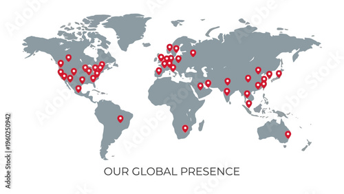 Global Presence World Map Locations.