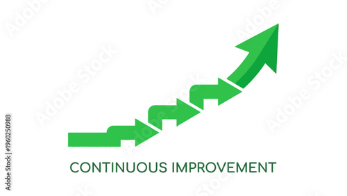 Green arrow showing continuous improvement growth.