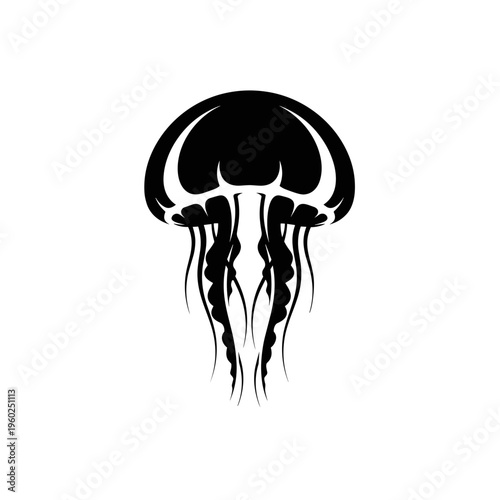Black silhouette of a jellyfish 1.