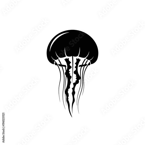 Black silhouette of a jellyfish.