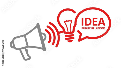 Megaphone with light bulb idea.