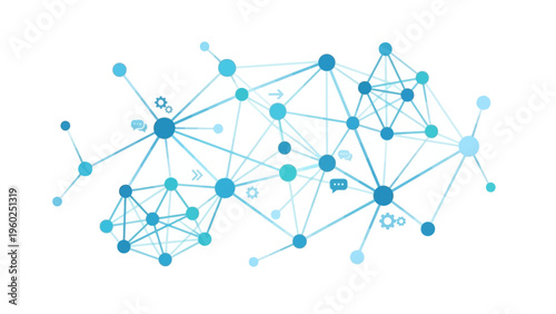 Network connections and digital communication.