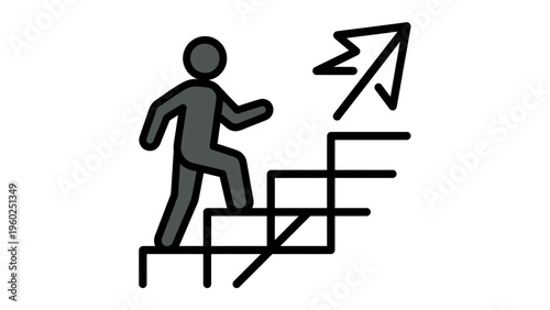 Person climbing up the career ladder.