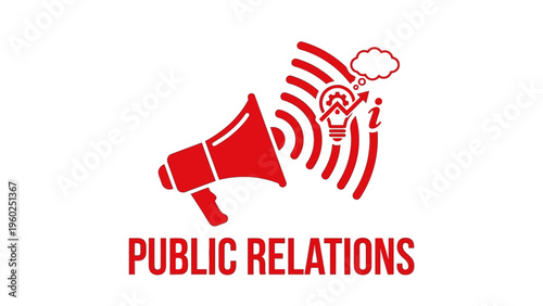 Public relations megaphone announcement symbol.