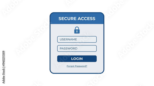 Secure access login screen interface.