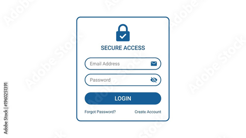 Secure login access control panel.