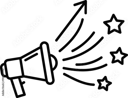 Business growth outline icon for success and development strategy