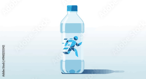Dynamic Hydration Bottle Symbolizing Speed And Endurance