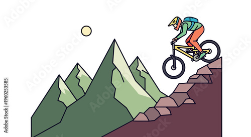 Dynamic Mountain Biker Descends Rocky Terrain With Athleticism