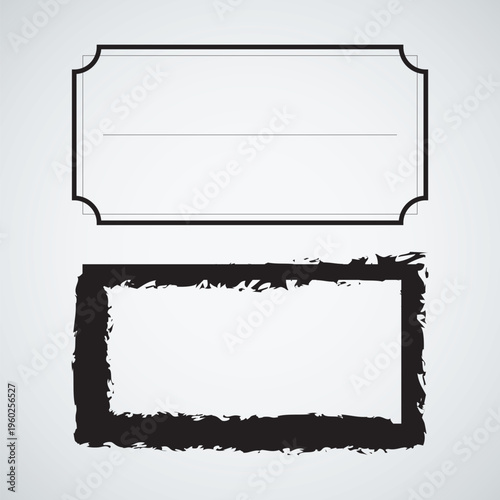 Set of Vintage Border and Grunge Texture Rectangular Frames