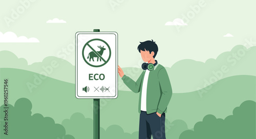 Eco Friendly Signage Promoting Nature Conservation and Quiet Zones