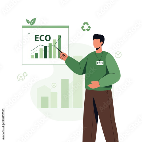 Eco Growth Chart Presentation Sustainable Business Strategy