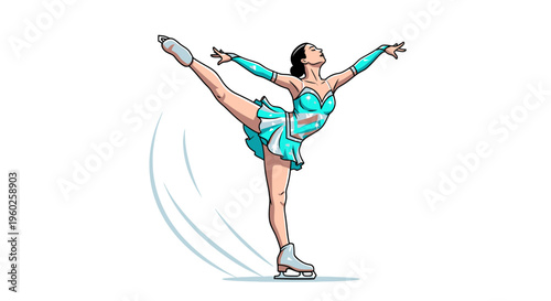 Elegant Ice Skating Performance Capturing Graceful Athleticism