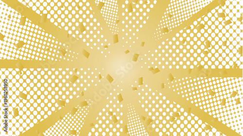 Gold Radiant Celebration Confetti Halftone Pattern Background