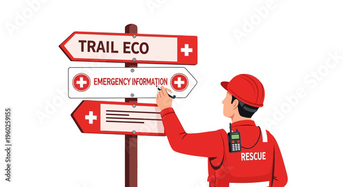 Emergency Responder Updates Trail Signage With Vital Information