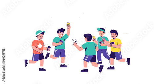 Energetic Kids Enjoying A Lively Card Game Outdoors