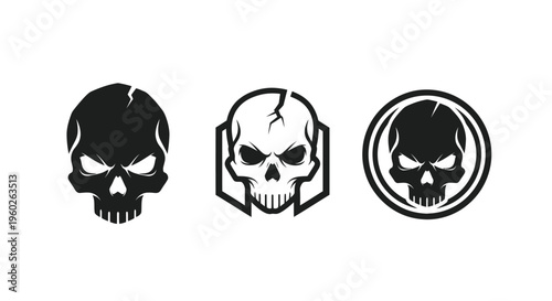 Skull Icons Set - Dark, Gritty, and Menacing Symbols