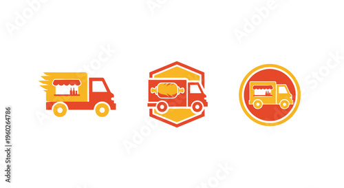 Food Truck Logos: Fast Service, Emblem, and Circular Design