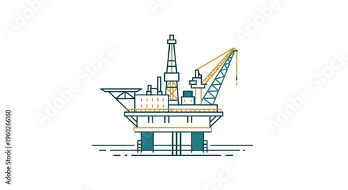 Offshore Oil Rig Platform Structure.