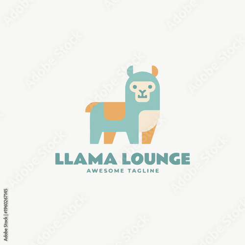 Fotografija This image features a playful llama character design perfect for a vibrant branding concept, embodying fun and friendliness for any business or product