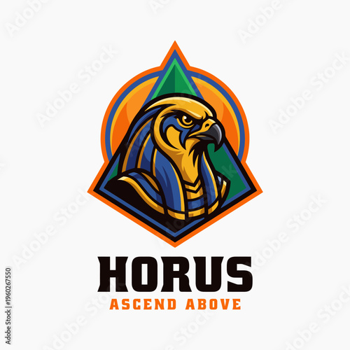 An impressive eagle illustration inspired by ancient Egyptian culture, showcasing regal features and symbolic elements. Perfect for themes of power and elevation.